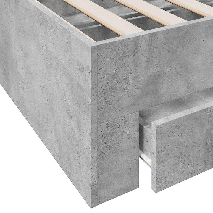 Sengestel med opbevaring Betongrå 80 x 200 cm Konstrueret træ