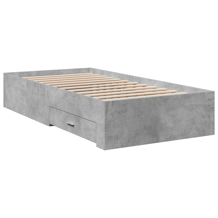 Sengestel med opbevaring Betongrå 80 x 200 cm Konstrueret træ