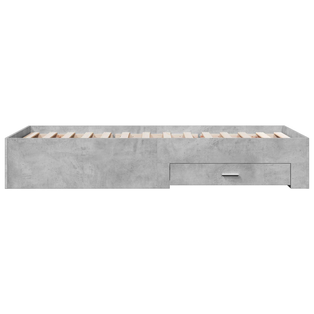 Sengestel med opbevaring Betongrå 80 x 200 cm Konstrueret træ
