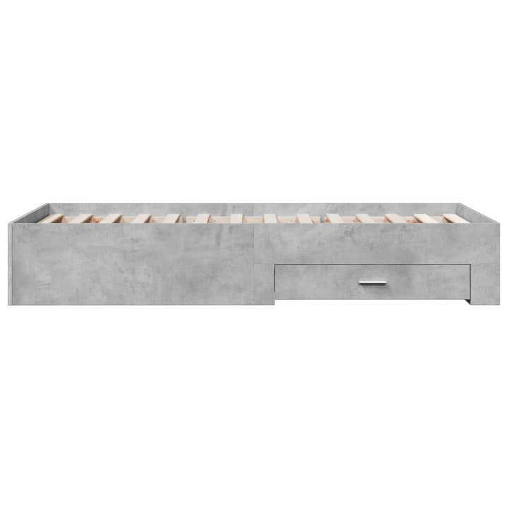 Sengestel med opbevaring Betongrå 80 x 200 cm Konstrueret træ