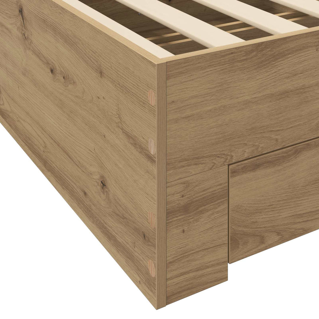 Sengestel med opbevaring Artisan-eg 80 x 200 cm Konstrueret træ