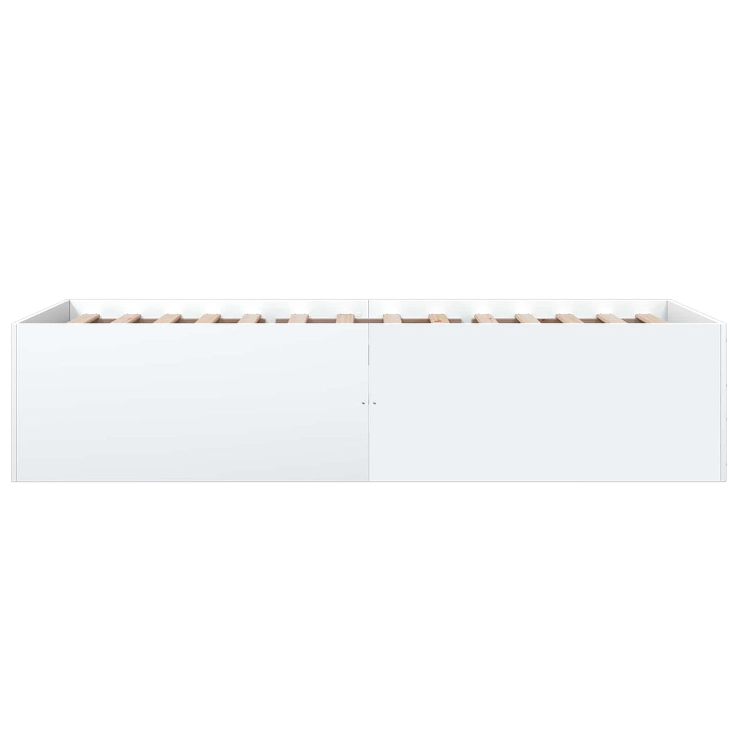 Gulvsengramme Hvid 80 x 200 cm Konstrueret træ