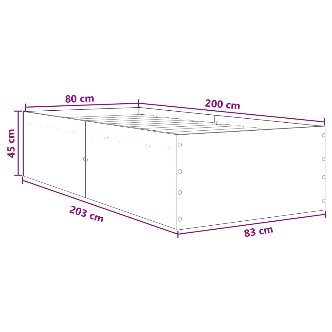 Gulvsengramme Artisan-eg 80 x 200 cm Konstrueret træ
