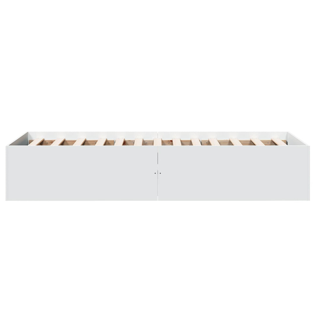 Gulvsengramme Hvid 80 x 200 cm Konstrueret træ