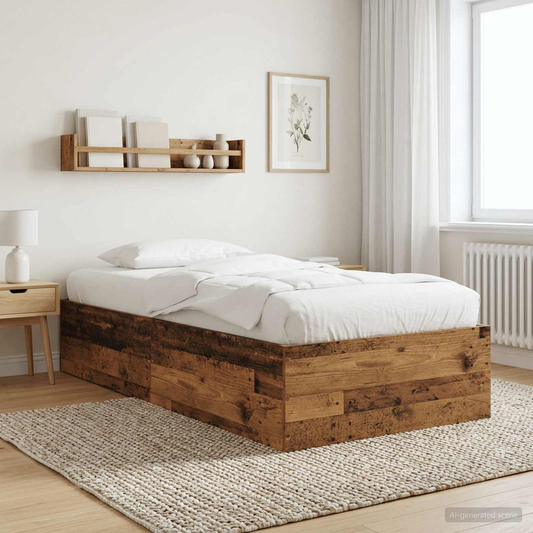 Gulvsengramme Gammelt træ 80 x 200 cm Konstrueret træ