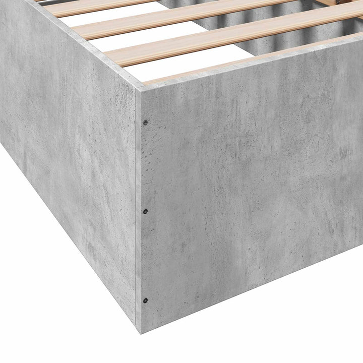 Gulvsengramme Betongrå 80 x 200 cm Konstrueret træ