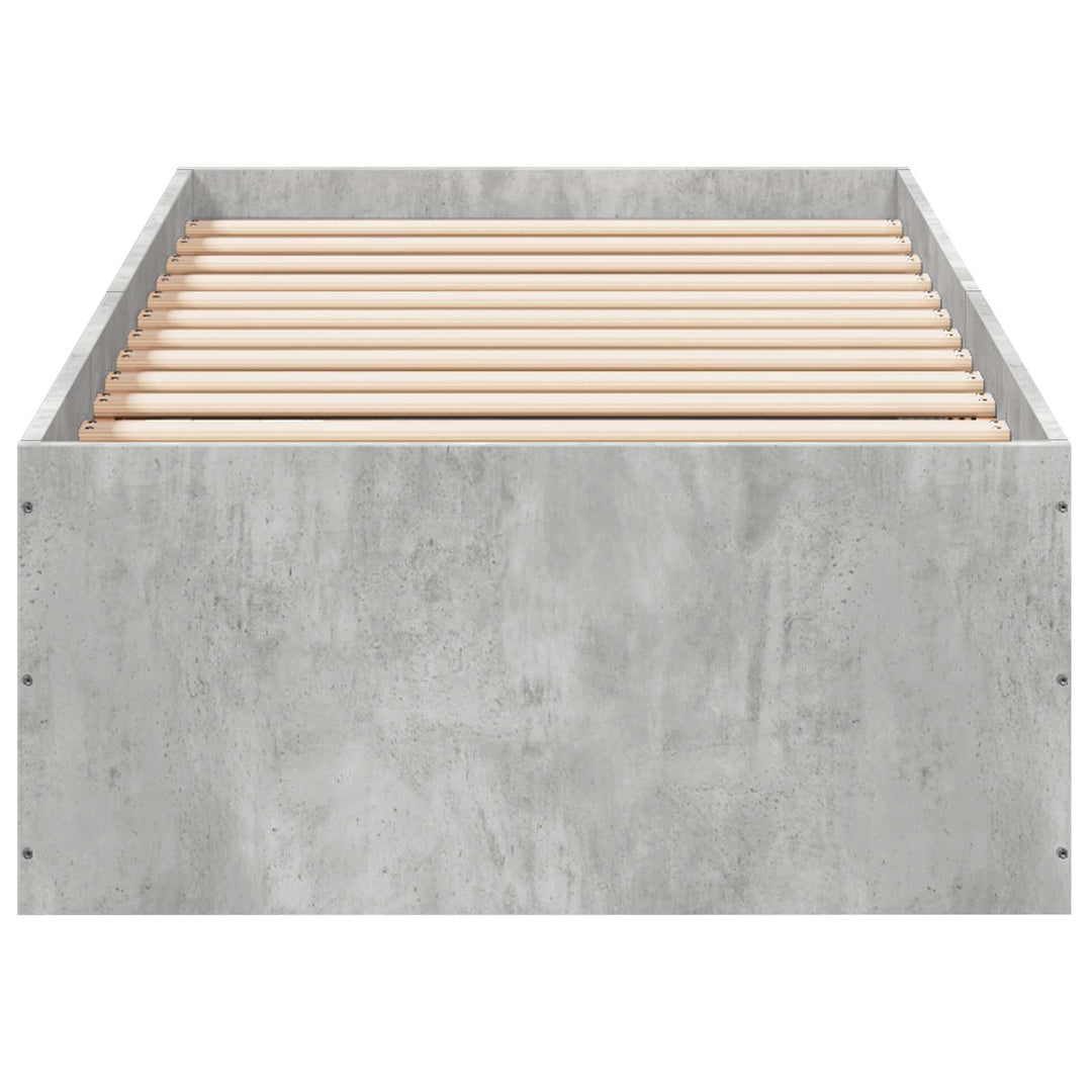 Gulvsengramme Betongrå 80 x 200 cm Konstrueret træ