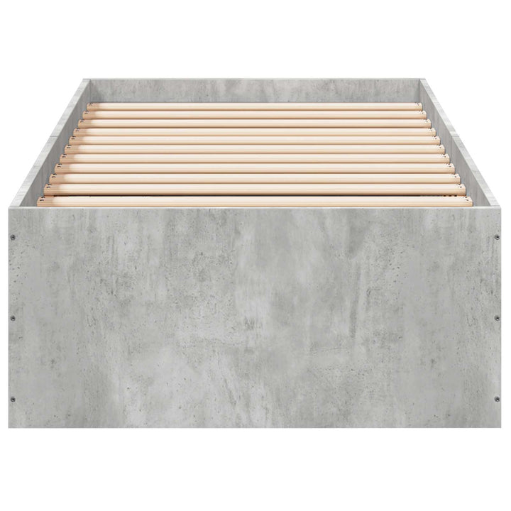 Gulvsengramme Betongrå 80 x 200 cm Konstrueret træ