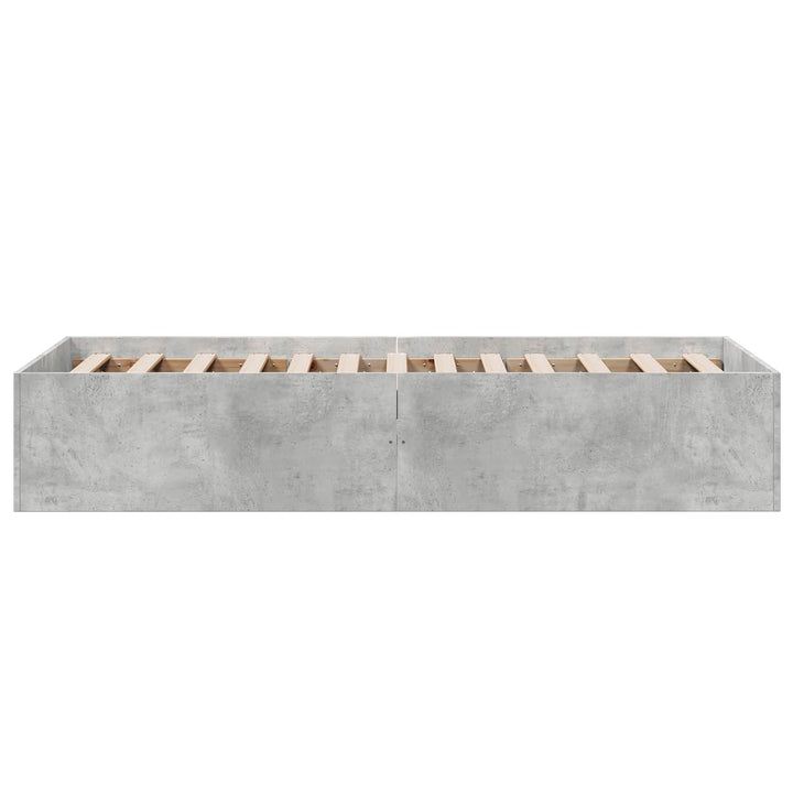 Gulvsengramme Betongrå 80 x 200 cm Konstrueret træ