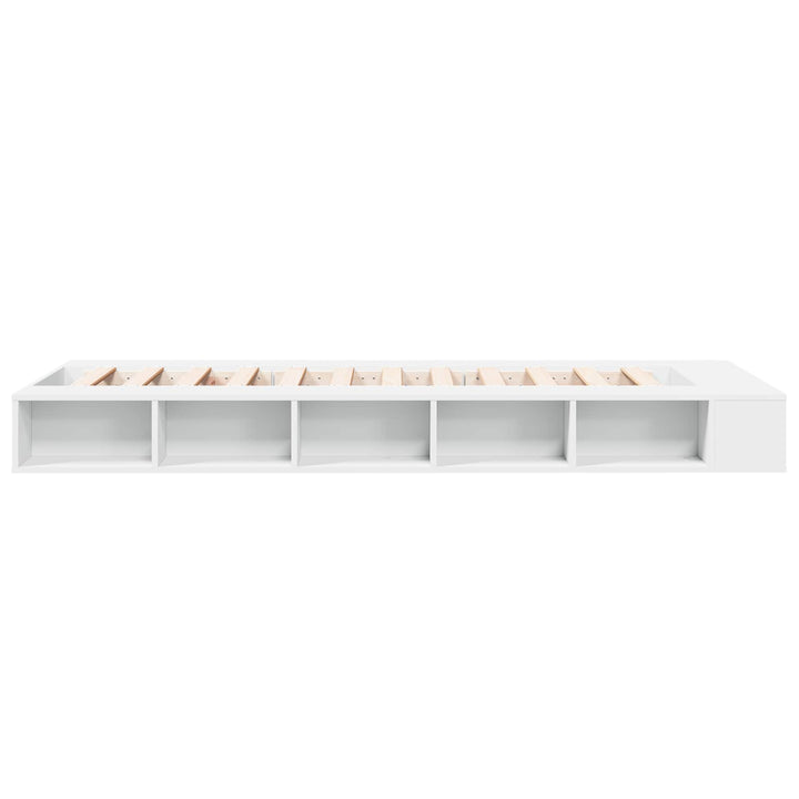 Sengestel med opbevaring Hvid 80 x 200 cm Konstrueret træ