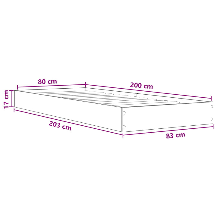 Sengestel med opbevaring Hvid 80 x 200 cm Konstrueret træ