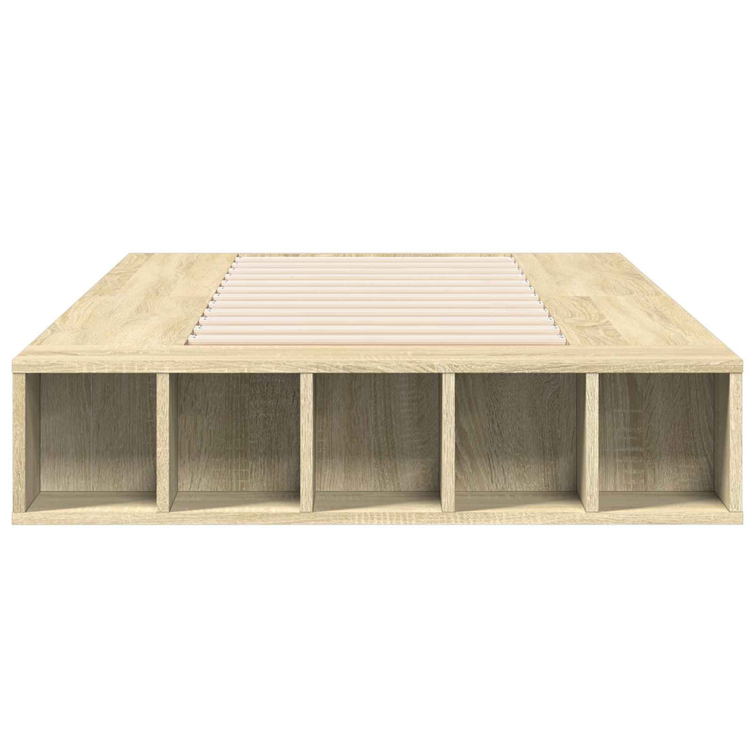 Sengestel med opbevaring Sonoma-eg 80 x 200 cm Konstrueret træ