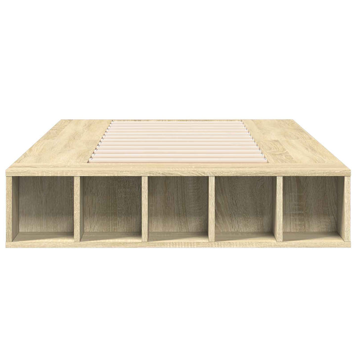Sengestel med opbevaring Sonoma-eg 80 x 200 cm Konstrueret træ