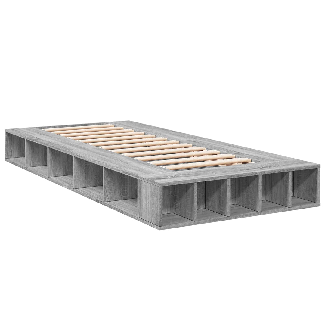 Sengestel med opbevaring Grå Sonoma 80 x 200 cm Konstrueret træ