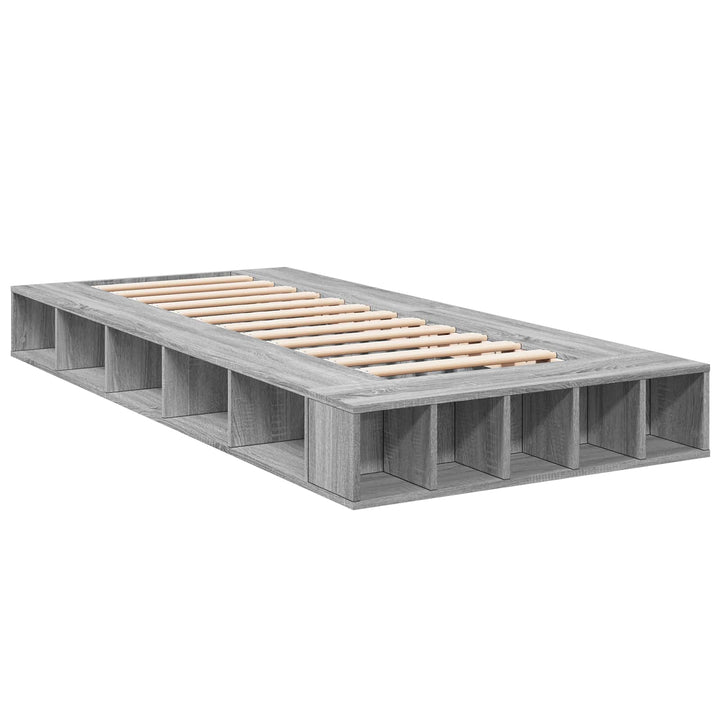 Sengestel med opbevaring Grå Sonoma 80 x 200 cm Konstrueret træ