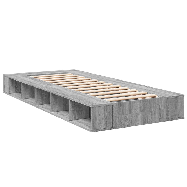 Sengestel med opbevaring Grå Sonoma 80 x 200 cm Konstrueret træ