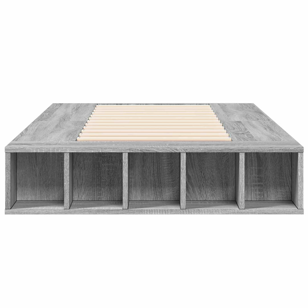 Sengestel med opbevaring Grå Sonoma 80 x 200 cm Konstrueret træ