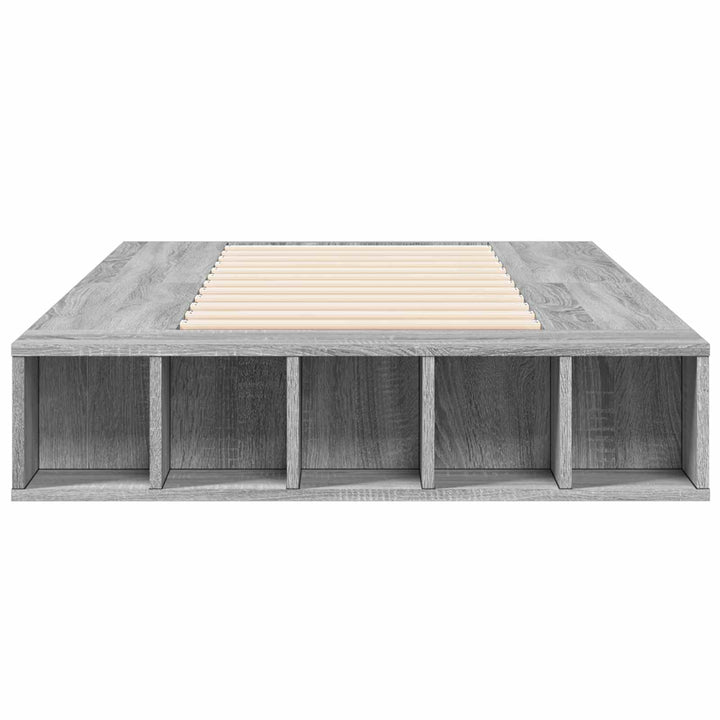 Sengestel med opbevaring Grå Sonoma 80 x 200 cm Konstrueret træ