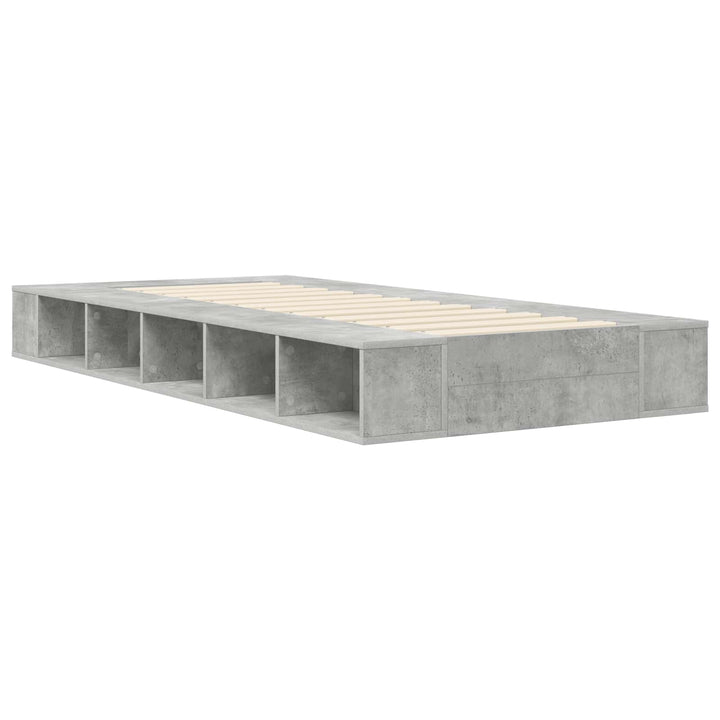 Sengestel med opbevaring Betongrå 80 x 200 cm Konstrueret træ