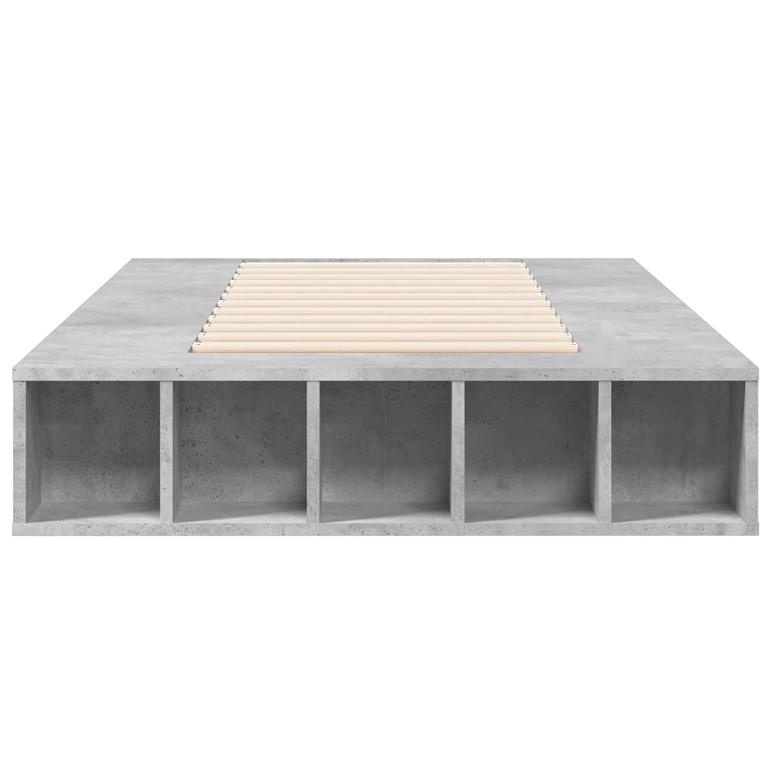 Sengestel med opbevaring Betongrå 80 x 200 cm Konstrueret træ