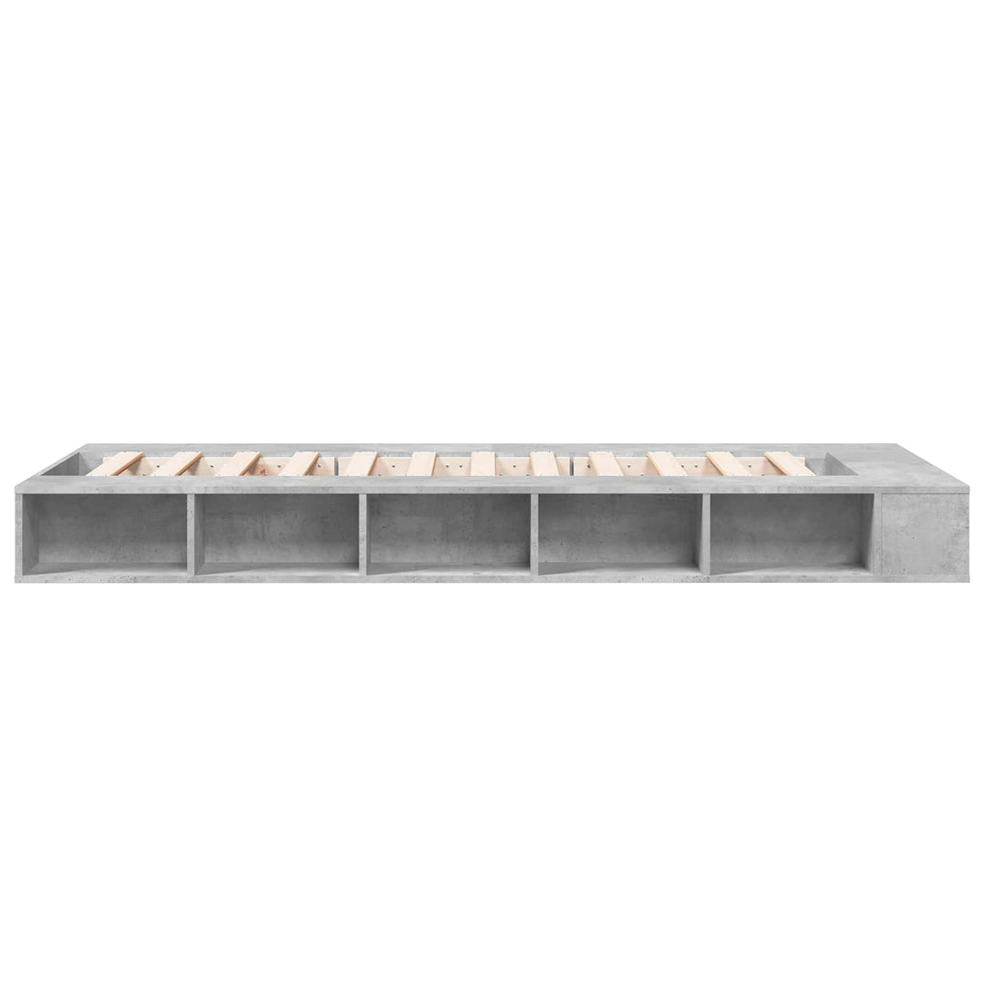 Sengestel med opbevaring Betongrå 80 x 200 cm Konstrueret træ