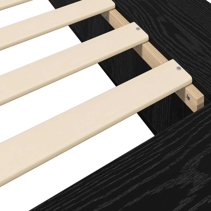 Sengestel med opbevaring Sort eg 80 x 200 cm Konstrueret træ