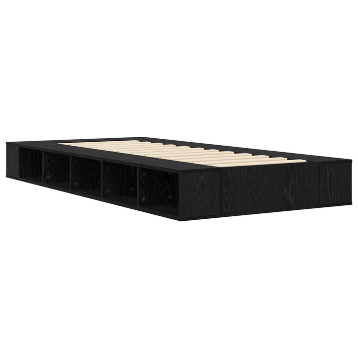 Sengestel med opbevaring Sort eg 80 x 200 cm Konstrueret træ