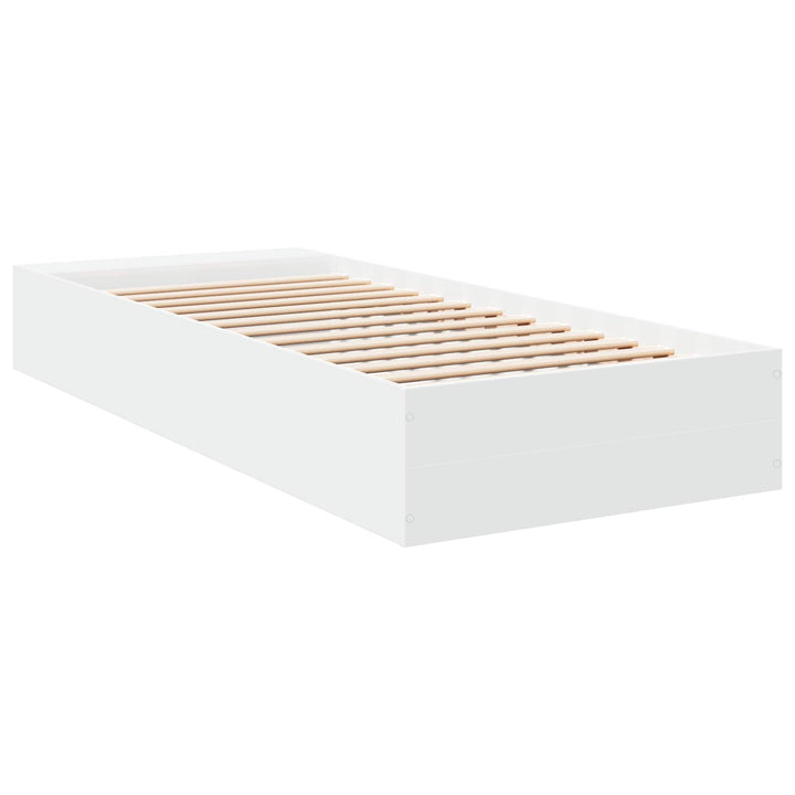 Sengestel med opbevaring Hvid 80 x 200 cm Konstrueret træ