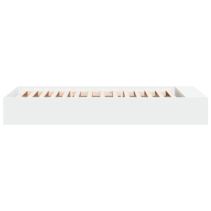 Sengestel med opbevaring Hvid 80 x 200 cm Konstrueret træ