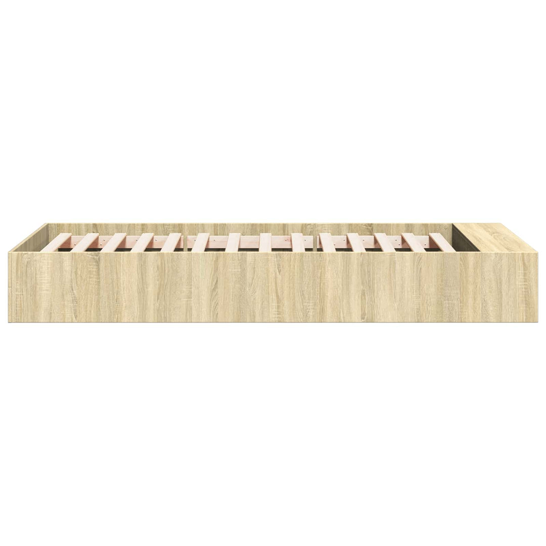 Sengestel med opbevaring Sonoma-eg 80 x 200 cm Konstrueret træ