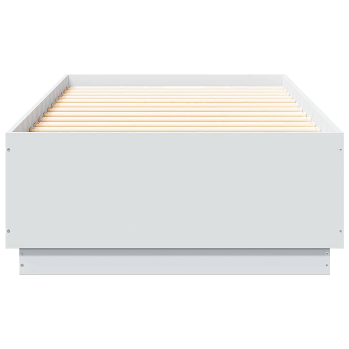 Senge ramme med LED Hvid 80 x 200 cm Konstrueret træ