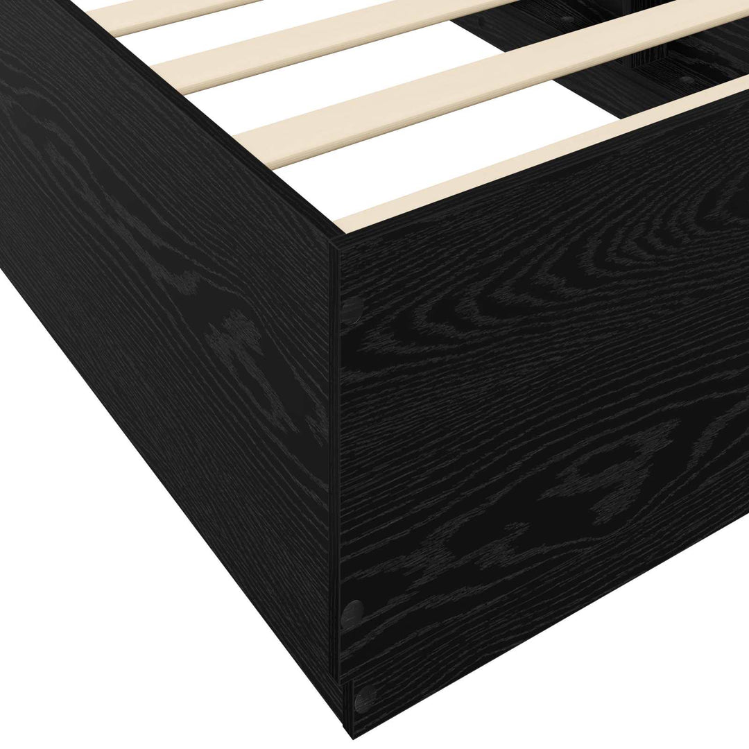 Senge ramme med LED Sort eg 80 x 200 cm Konstrueret træ