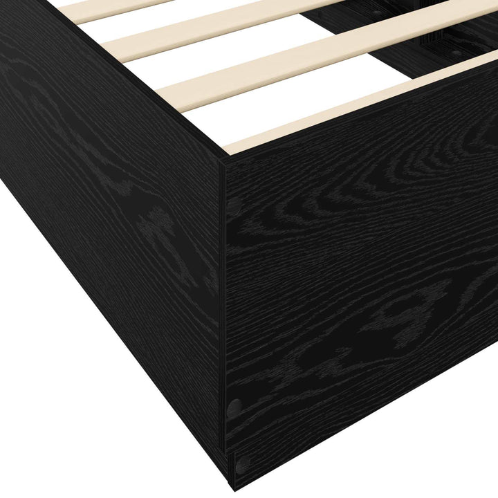 Senge ramme med LED Sort eg 80 x 200 cm Konstrueret træ