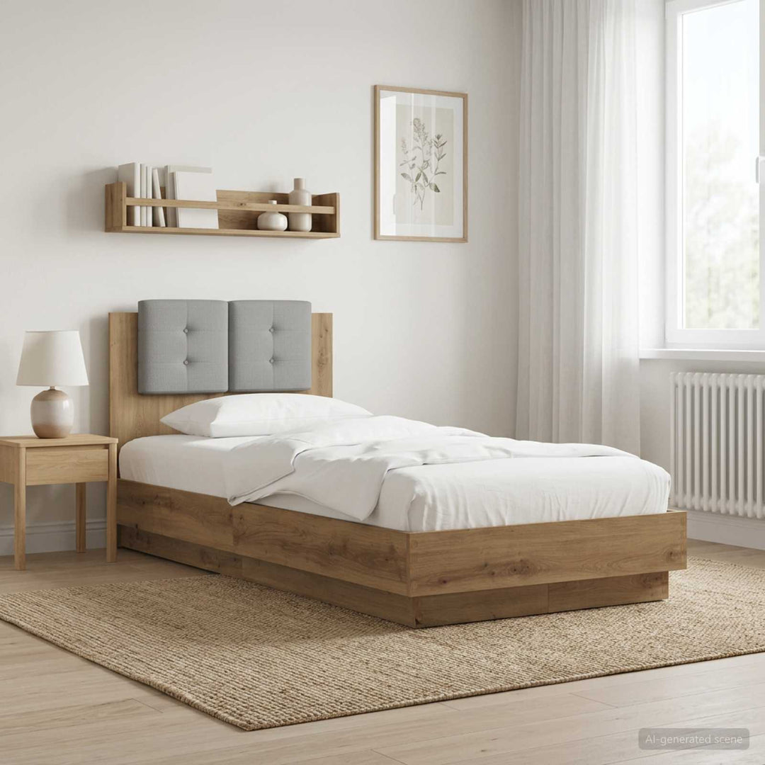 Sengestel med hovedgærde Artisan-eg 80 x 200 cm Konstrueret træ