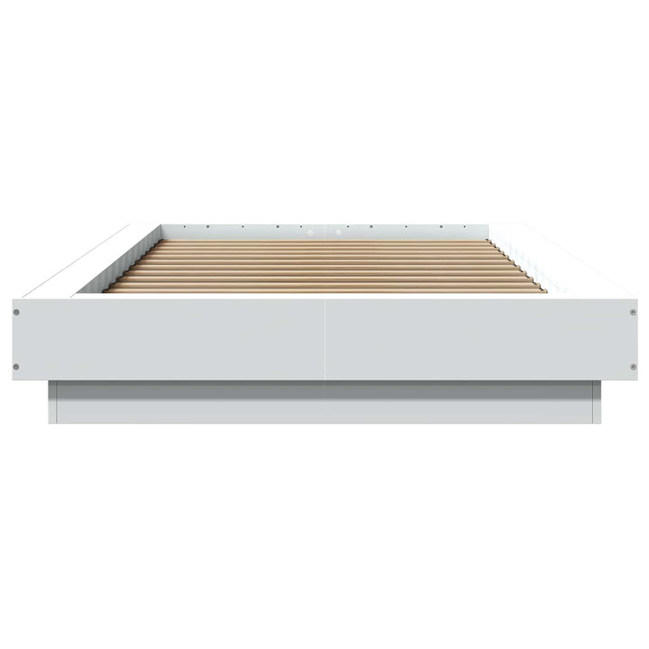 Senge ramme med LED Hvid 80 x 200 cm Konstrueret træ
