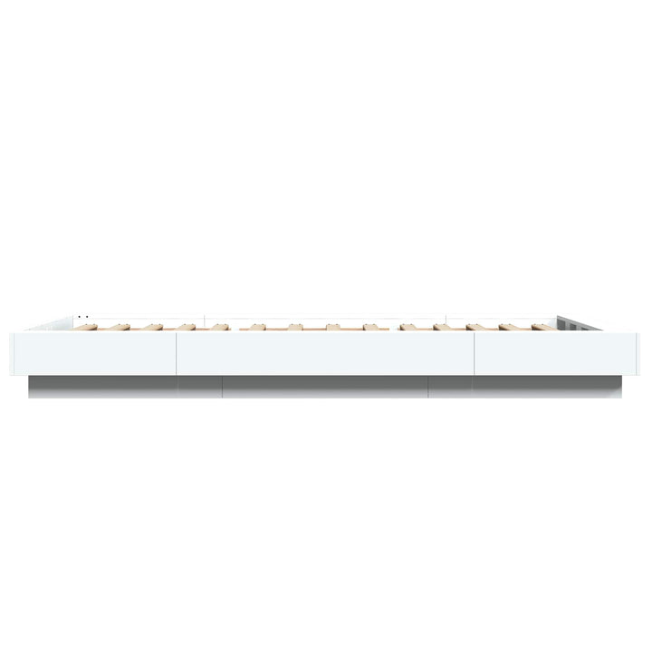 Senge ramme med LED Hvid 80 x 200 cm Konstrueret træ