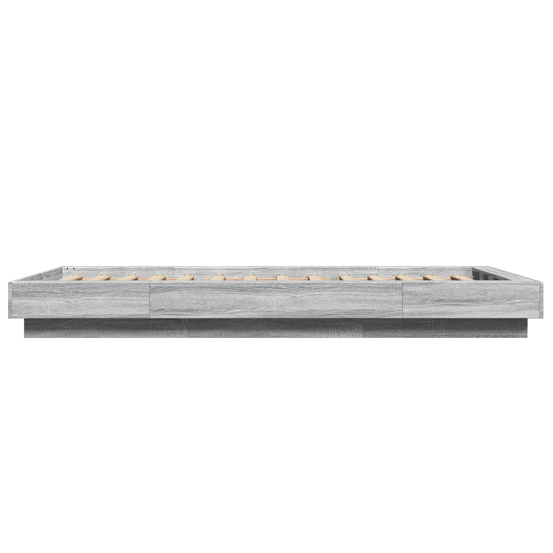 Senge ramme med LED Grå Sonoma 80 x 200 cm Konstrueret træ