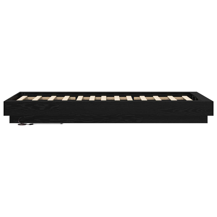 Senge ramme med LED Sort eg 80 x 200 cm Konstrueret træ