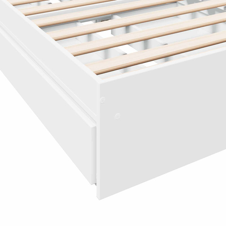 Sengestel med opbevaring Hvid 80 x 200 cm Konstrueret træ