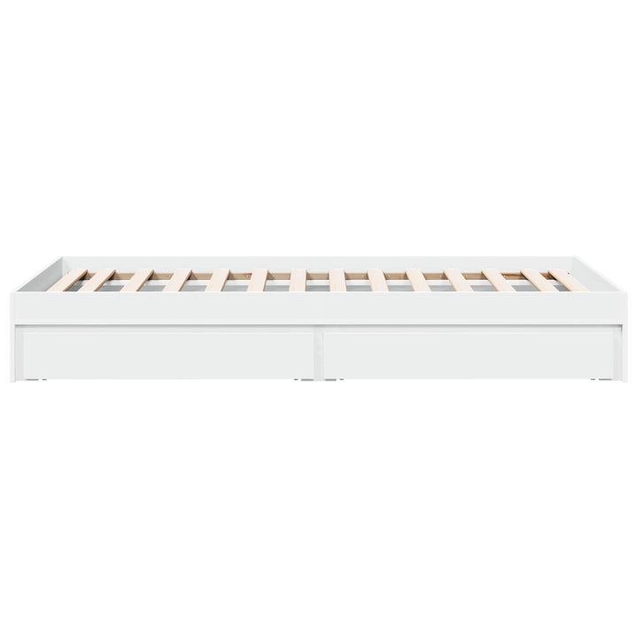 Sengestel med opbevaring Hvid 80 x 200 cm Konstrueret træ