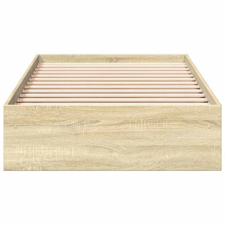 Sengestel med opbevaring Sonoma-eg 80 x 200 cm Konstrueret træ