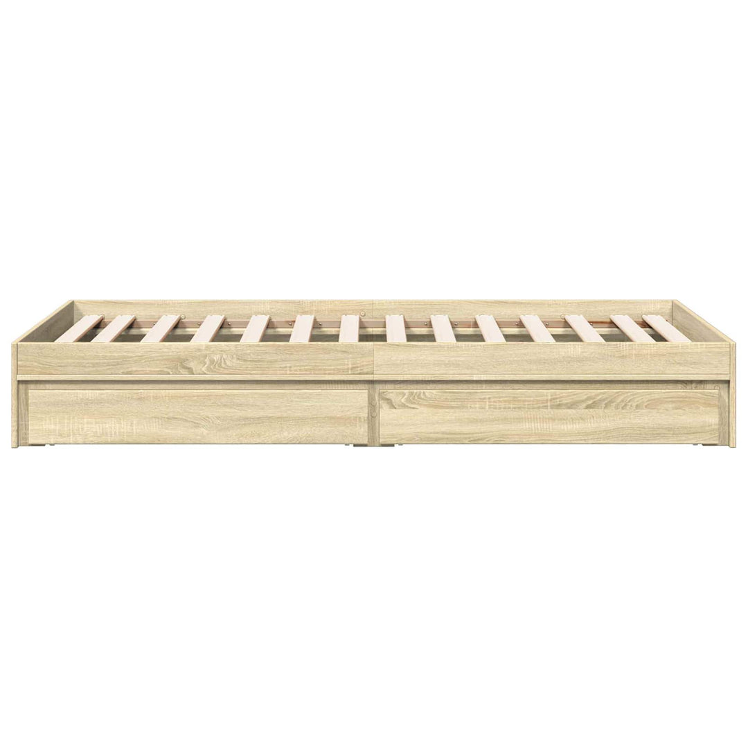 Sengestel med opbevaring Sonoma-eg 80 x 200 cm Konstrueret træ