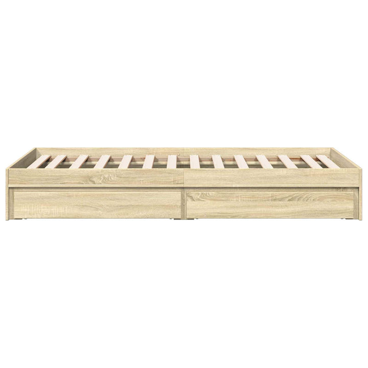 Sengestel med opbevaring Sonoma-eg 80 x 200 cm Konstrueret træ