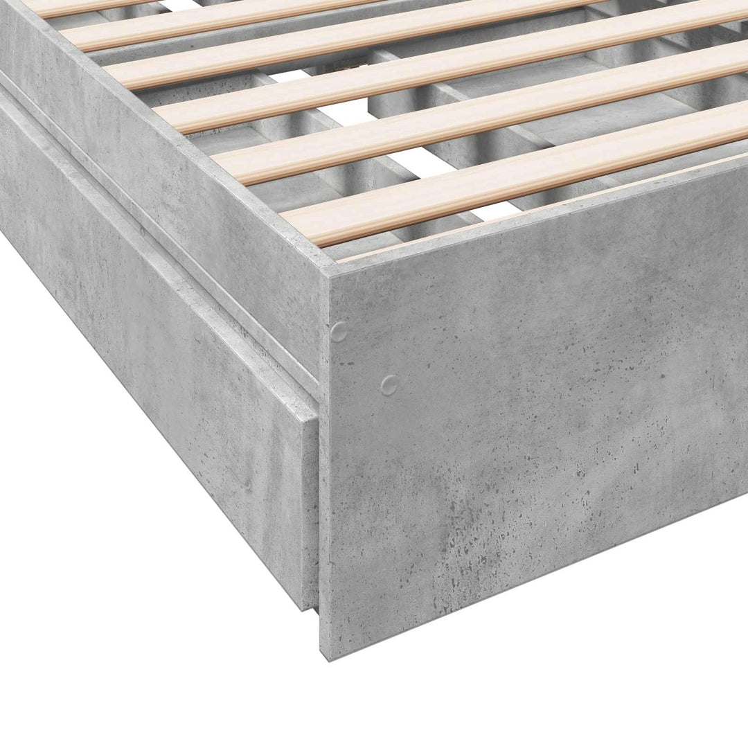 Sengestel med opbevaring Betongrå 80 x 200 cm Konstrueret træ
