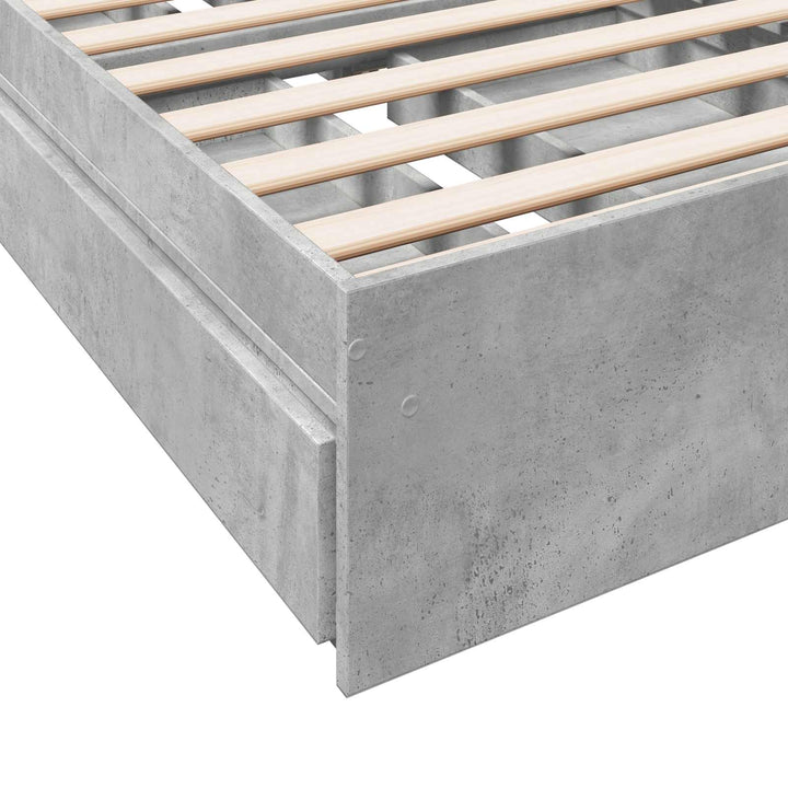 Sengestel med opbevaring Betongrå 80 x 200 cm Konstrueret træ