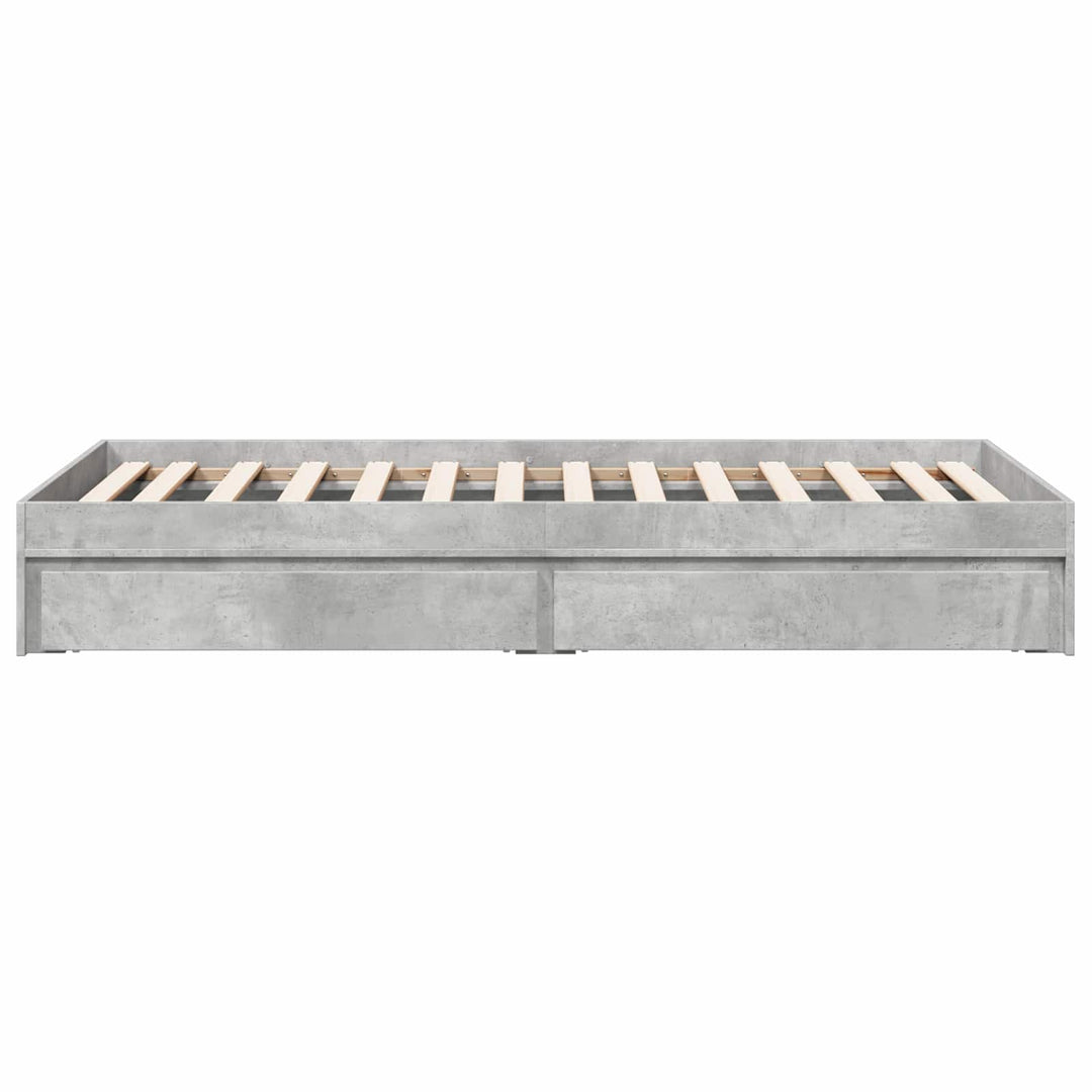 Sengestel med opbevaring Betongrå 80 x 200 cm Konstrueret træ