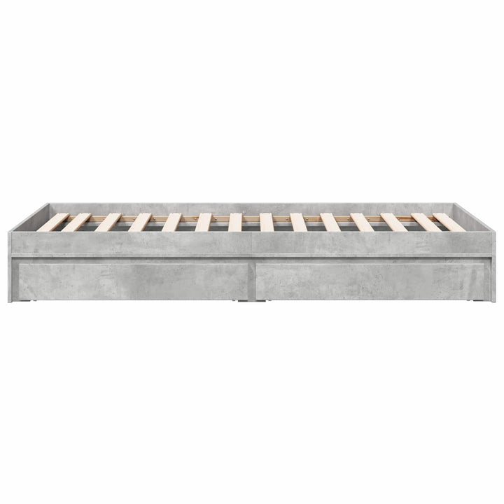 Sengestel med opbevaring Betongrå 80 x 200 cm Konstrueret træ
