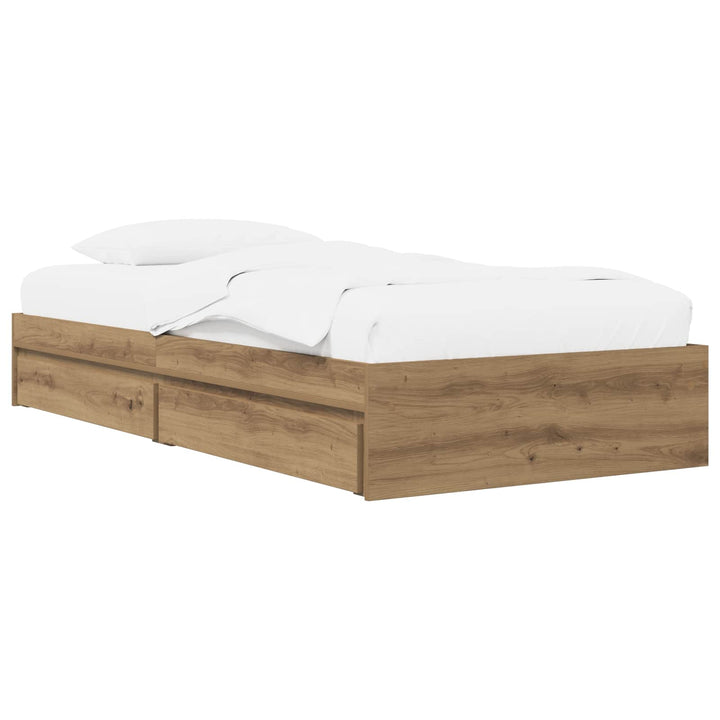 Sengestel med opbevaring Artisan-eg 80 x 200 cm Konstrueret træ