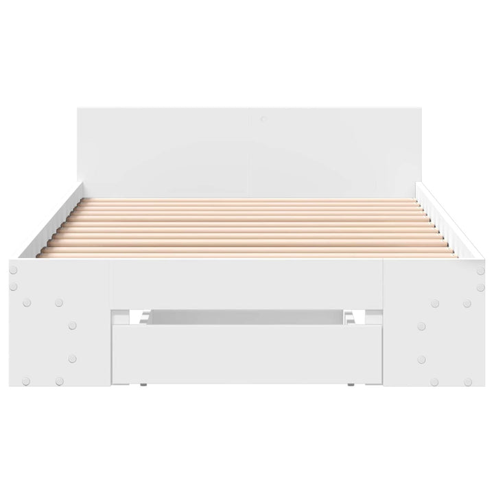 Sengestel med opbevaring Hvid 80 x 200 cm Konstrueret træ