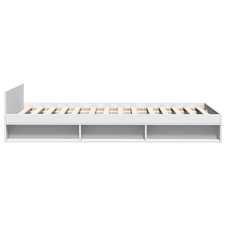 Sengestel med opbevaring Hvid 80 x 200 cm Konstrueret træ